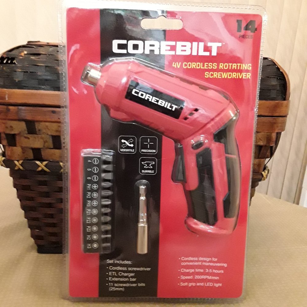 Corebilt 14-piece 4V Cordless Rotating Screwdriver NEW